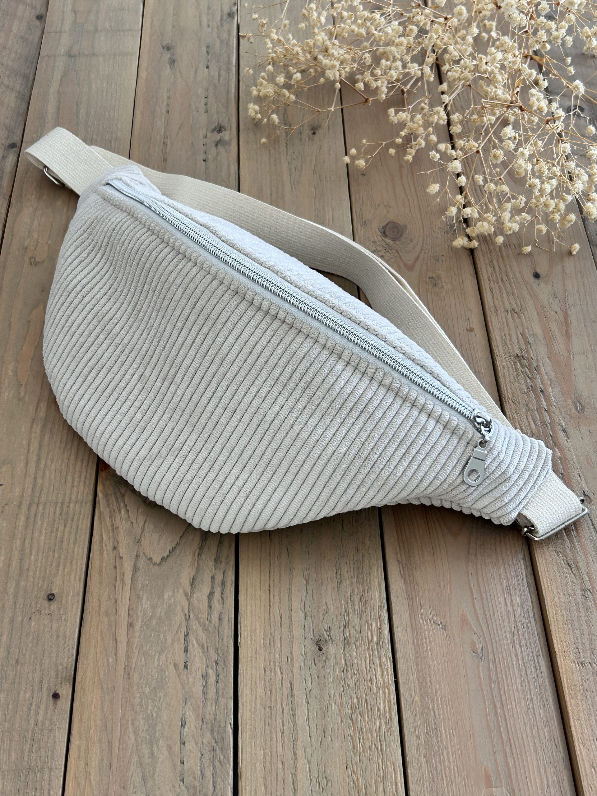 Sac banane - Velour Crème