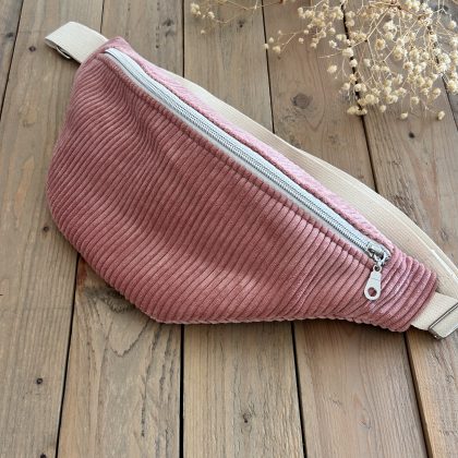 Sac banane - Velour Rose