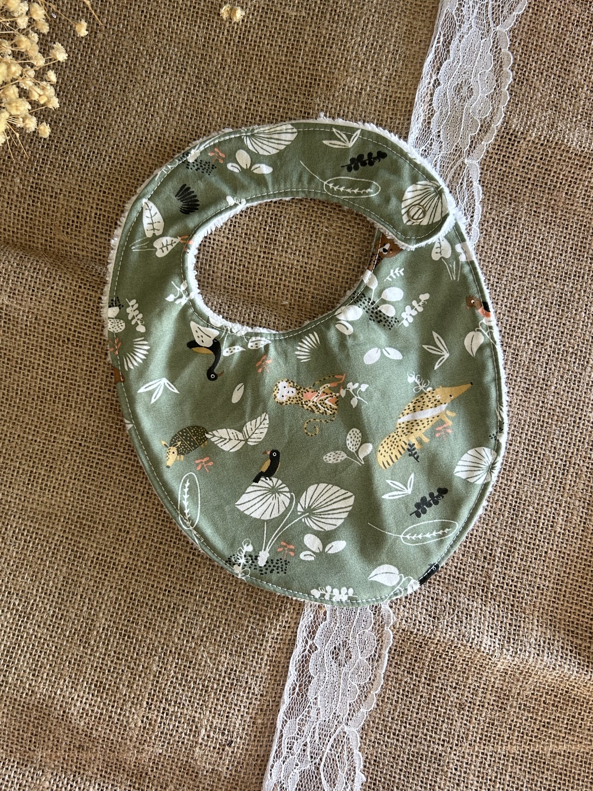 Bavoir Animaux vert – Image 3