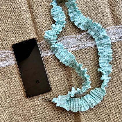 Cordon petit carreaux turquoise