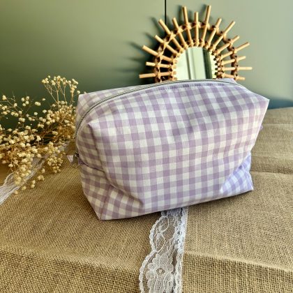 Grande trousse - Carreaux violet