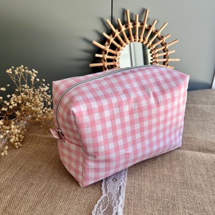 Grande trousse - Carreaux rose